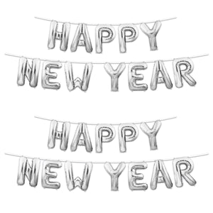 Beistle Happy New Year Balloon Streamer - Silver (Case of 6)