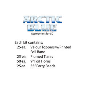 Arctic Blue New Year's Eve Party Kit for 50 People (One Kit)