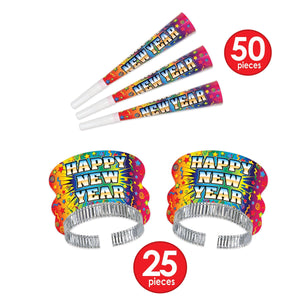 Rainbow Blast New Year's Eve Party Kit for 50 People