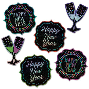 Happy New Year Cutouts - Bulk 72 Pack