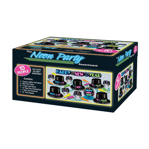 Beistle Bulk New Year's Eve Neon Party Kit for 10