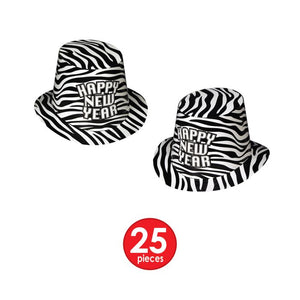 Zebra Print New Year's Eve Party Kit for 50 People