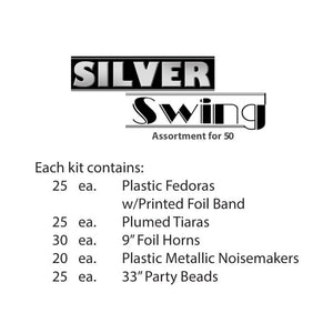 Silver Swing New Year's Eve Party Kit for 50 People