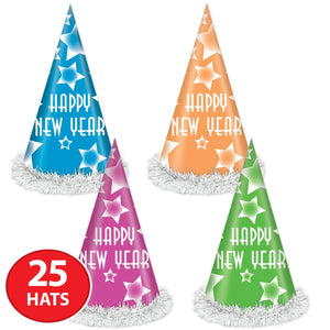 Beistle Happy New Year Party Hats (25 per Box)