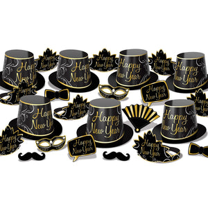 Simply Paper New Year Party Kit for 50- Black