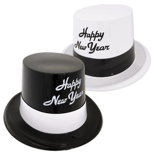 Black & White Legacy New Years Party Topper Hats - Bulk 25 Pack