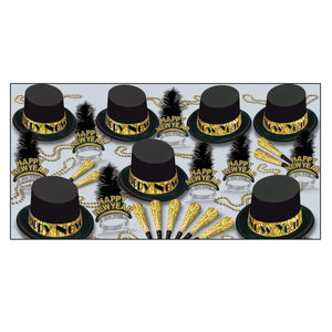 Gold Top Hat New Year's Eve Party Kit for 50 People