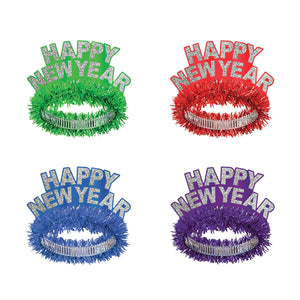 Packaged Happy New Year Regal Tiaras - Bulk 24 Pack