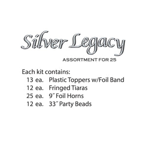 Bulk Silver Legacy Party Kit for 25 People (1 Per Case) by Beistle