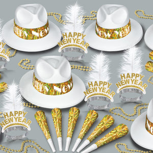 LA Swing Gold New Year's Eve Party Kit for 50 People