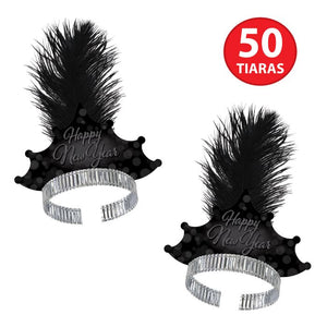 Beistle Bulk Blackout New Year Tiara - 50 Pack