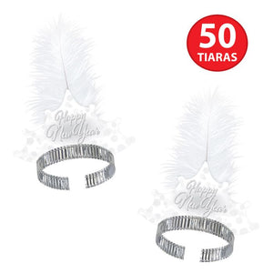 Beistle Bulk Whiteout New Year Tiara - 50 Pack