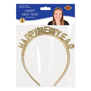 Beistle Bulk Gold Happy New Year Headbands - 24 Pack