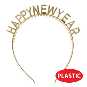 Beistle Bulk Gold Happy New Year Headbands - 24 Pack