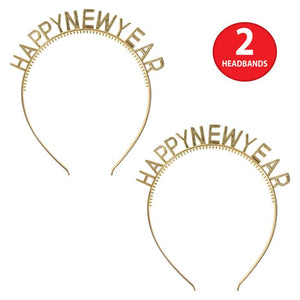 Beistle Bulk Gold Happy New Year Headbands - 24 Pack