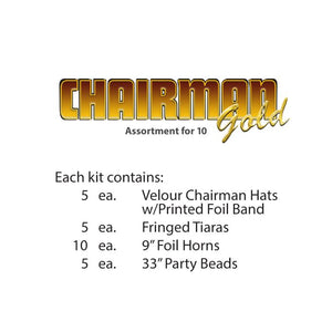 New Year's Eve Chairman Gold Party Kit for 10