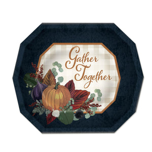 Fall Thanksgiving Dessert Paper Plates 7.5 inch - Bulk 96 Pack