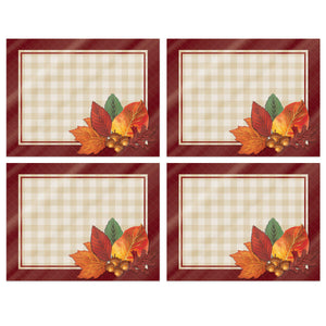 Thanksgiving Plastic Fall Placemats - Bulk 48 Pack