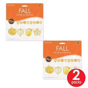 Bulk Foil Die-Cut Fall Streamer (12 Pkgs Per Case) by Beistle