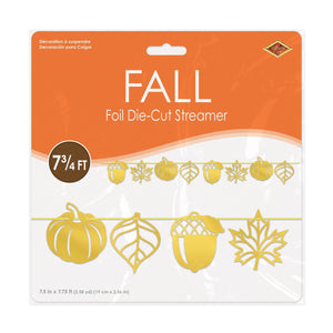 Bulk Foil Die-Cut Fall Streamer (12 Pkgs Per Case) by Beistle