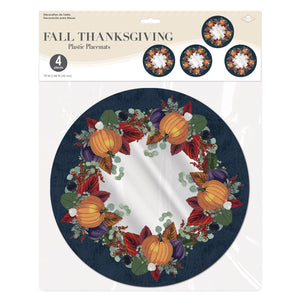 Beistle Plastic Fall Thanksgiving Round Placemats