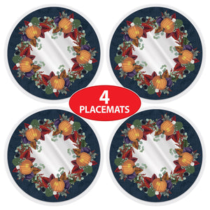 Beistle Plastic Fall Thanksgiving Round Placemats