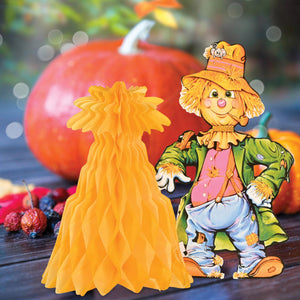 Beistle Scarecrow with Tissue Cornshock Centerpiece - Thanksgiving/Fall Centerpiece 11 inch