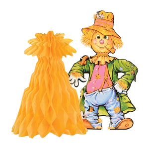 Scarecrow with Tissue Cornshock Centerpiece - Bulk 12 Pack