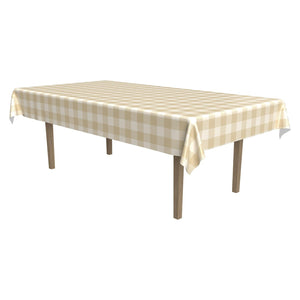 Thanksgiving Plaid Tablecover - Beige/Cream - Bulk 12 Pack