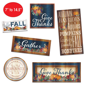 Beistle Foil Fall Thanksgiving Cutouts (Case of 72)