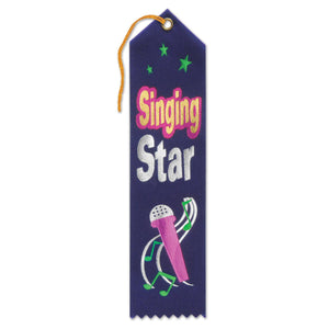 Singing Star Award Ribbon - Bulk 6 Pack