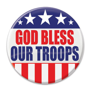 God Bless Our Troops Button - Bulk 6 Pack