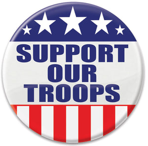 Support Our Troops Button Red-White-Blue - Bulk 6 Pack