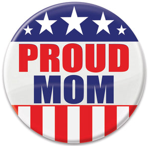 Proud Mom Button - Bulk 6 Pack