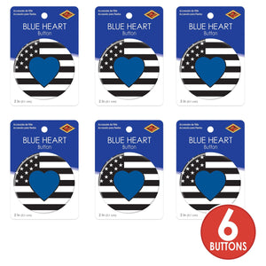 Beistle Blue Heart Button (Case of 6)