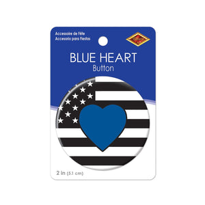 Beistle Blue Heart Button (Case of 6)