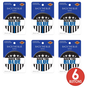 Beistle Back The Blue Button (Case of 6)