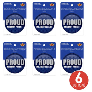 Beistle Proud Military Parent Button (Case of 6)