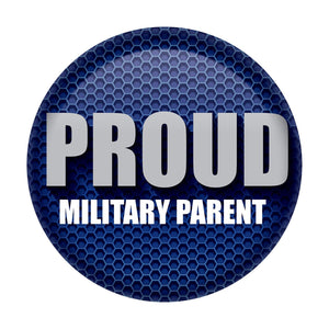 Proud Military Parent Button - Blue - Bulk 6 Pack