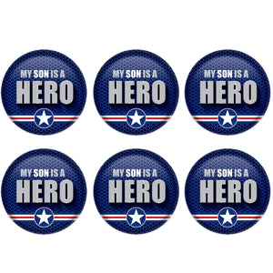 Beistle My Son Is A Hero Button (Case of 6)