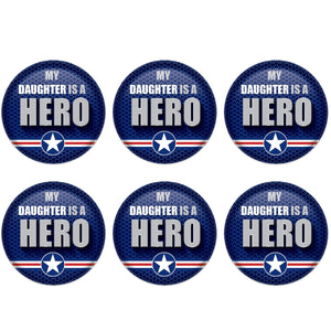 Beistle My Daughter Is A Hero Button (Case of 6)