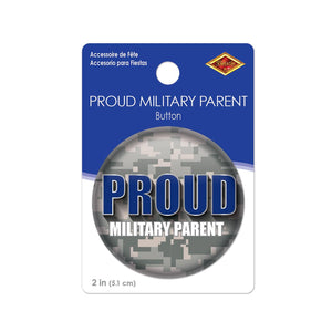 Beistle Proud Military Parent Button (Case of 6)