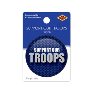 Beistle Support Our Troops Button (Case of 6)