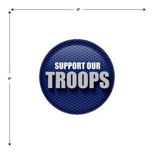 Beistle Support Our Troops Button (Case of 6)