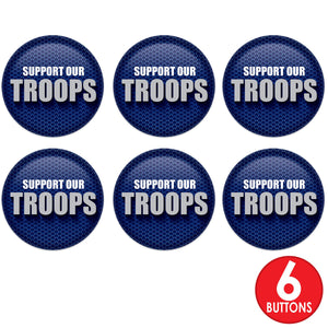 Beistle Support Our Troops Button (Case of 6)