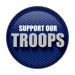 Support Our Troops Button - Blue - Bulk 6 Pack