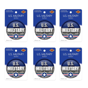 Beistle U S Military Button (Case of 6)