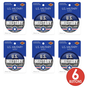 Beistle U S Military Button (Case of 6)