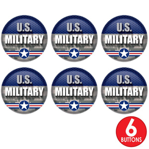 Beistle U S Military Button (Case of 6)