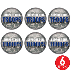 Beistle Support Our Troops Button (Case of 6)